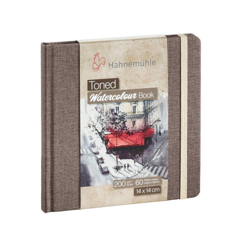 HAHNEMUHLE TONED WATERCOLOUR BOOK БЕЖОВ 200ГР, 14/14СМ,60СТР