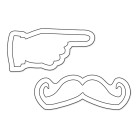 SIZZIX MAGNETIC ЩАНЦИ ЗА ИЗРЯЗВАНЕ - MINI MUSTACHE & FINGER