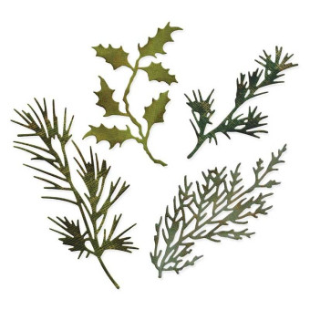 SIZZIX THINLITS ЩАНЦИ ЗА ИЗРЯЗВАНЕ - HOLIDAY GREENS