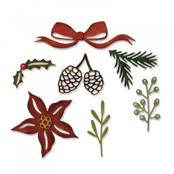 SIZZIX THINLITS ЩАНЦИ ЗА ИЗРЯЗВАНЕ - FESTIVE GREENS