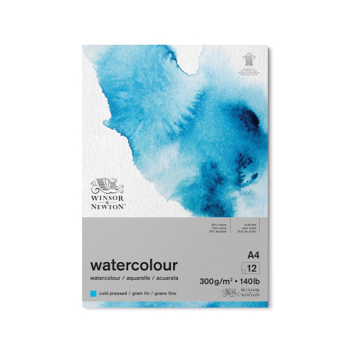 W&N WATERCOLOR SKETCHBOOK COLD PRESSED A4, 12 SHEETS, 300 GSM