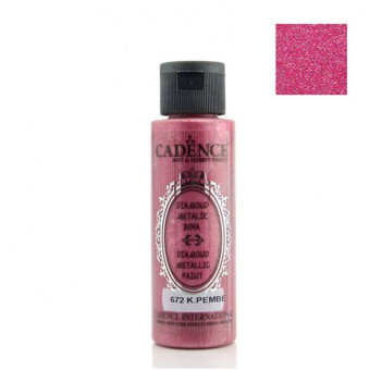 CADENCE АКРИЛНА БОЯ DIAMOND METALLIC 70 МЛ - DARK PINK 672