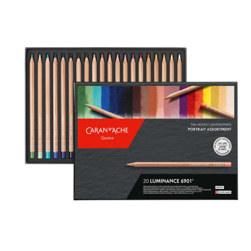 CARAN D'ACHE COLOR PENCILS LUMINANCE SET PORTRAIT 20 COLORS