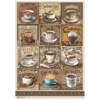 STAMPERIA COFFEE AND CHOCOLATE ДЕКУПАЖНА ХАРТИЯ А4 -DFSA4822