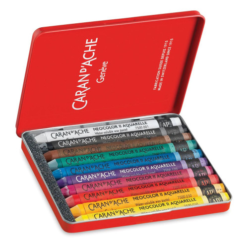 CARAN D'ACHE WATERCOLOR PASTELS NEOCOLOR II SET 10 COLORS