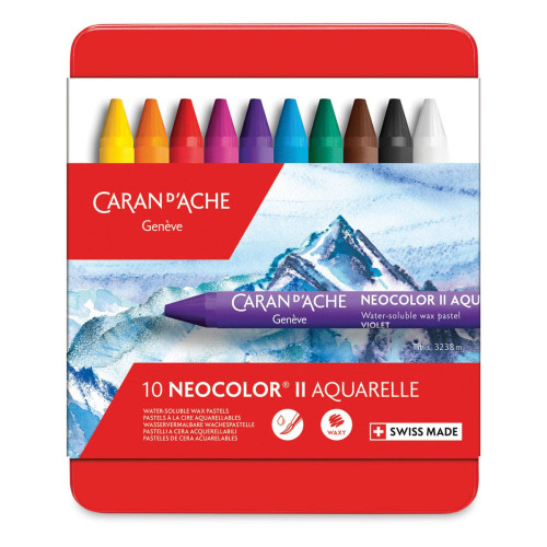 CARAN D'ACHE WATERCOLOR PASTELS NEOCOLOR II SET 10 COLORS