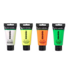 REEVES ACRYLIC PAINTS FLUORESCENT #1 - 4 COLORS X 75 ML - 8394205