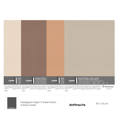 CLAIREFONTAINE ХАРТИЯ PASTELGRAIN 50/70 СМ 360 ГР-ANTHRACITE