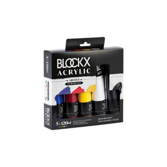 BLOCKX ACRYL SET 5X120ML PRIMARIES 65120BXC
