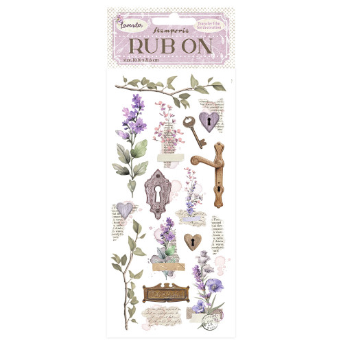 STAMPERIA LAVENDER RUB ON 10.16/21.6CM-DFLRB97
