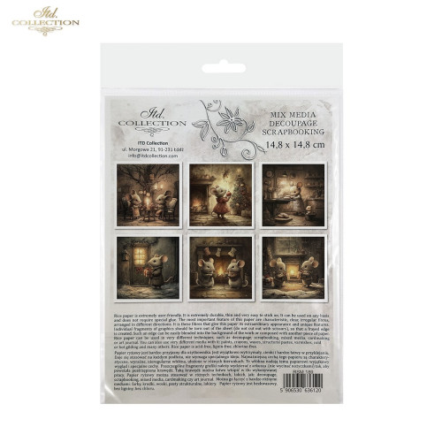ITD COLLECTION MINI RICE PAPER SET 6PCS 14.8X14.8CM - RSM189