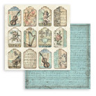 STAMPERIA MUSIC BLOCK PAPER 20.3/20.3 CM - SBBS118