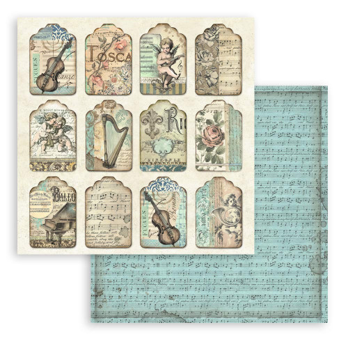 STAMPERIA MUSIC BLOCK PAPER 20.3/20.3 CM - SBBS118
