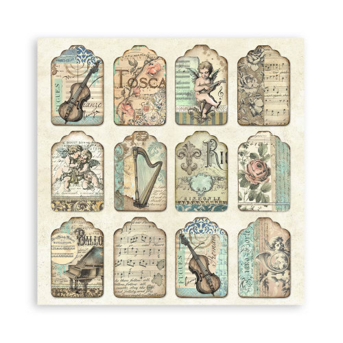 STAMPERIA MUSIC BLOCK PAPER 20.3/20.3 CM - SBBS118