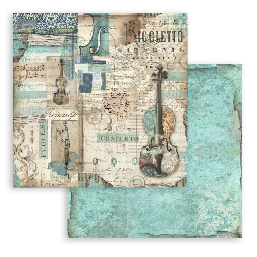 STAMPERIA MUSIC BLOCK PAPER 20.3/20.3 CM - SBBS118