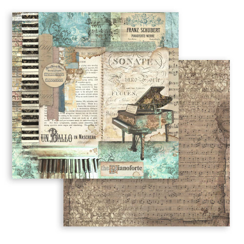 STAMPERIA MUSIC BLOCK PAPER 20.3/20.3 CM - SBBS118