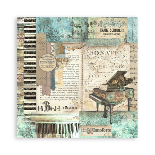 STAMPERIA MUSIC BLOCK PAPER 20.3/20.3 CM - SBBS118