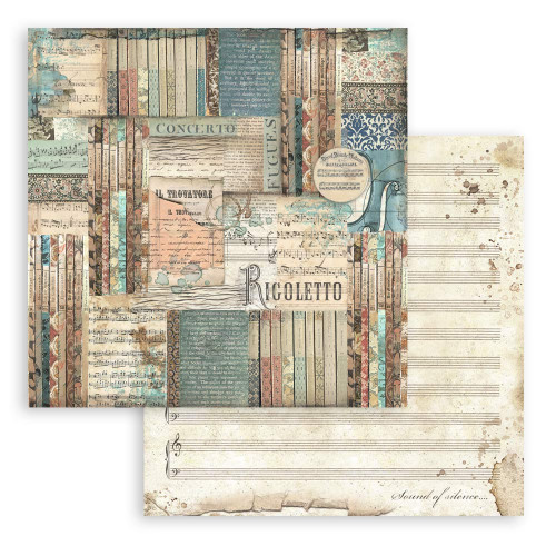STAMPERIA MUSIC BLOCK PAPER 20.3/20.3 CM - SBBS118
