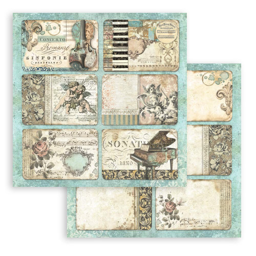 STAMPERIA MUSIC BLOCK PAPER 20.3/20.3 CM - SBBS118