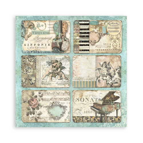 STAMPERIA MUSIC BLOCK PAPER 20.3/20.3 CM - SBBS118