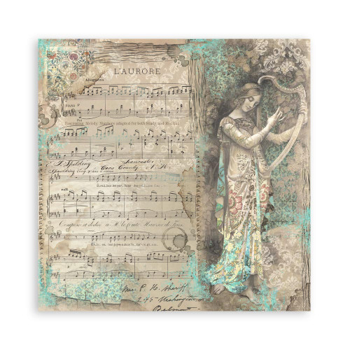 STAMPERIA MUSIC BLOCK PAPER 20.3/20.3 CM - SBBS118
