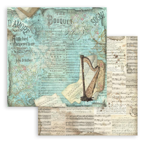 STAMPERIA MUSIC BLOCK PAPER 20.3/20.3 CM - SBBS118