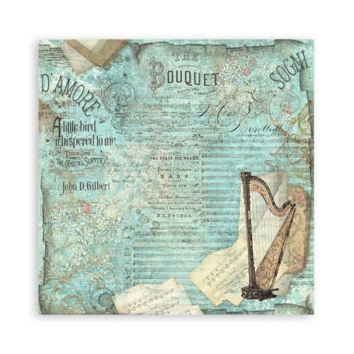 STAMPERIA MUSIC BLOCK PAPER 20.3/20.3 CM - SBBS118