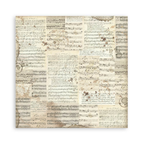 STAMPERIA MUSIC BLOCK PAPER 20.3/20.3 CM - SBBS118