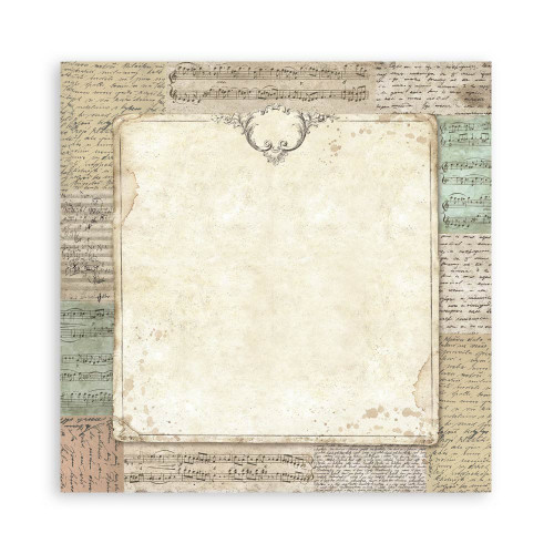 STAMPERIA MUSIC BLOCK PAPER 20.3/20.3 CM - SBBS118