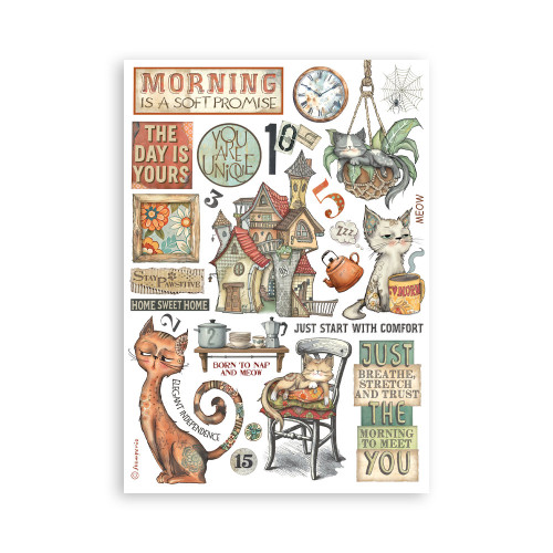 STAMPERIA FURRY FRIENDS WASHI PAD 8 SHEETS A5 - SBW25