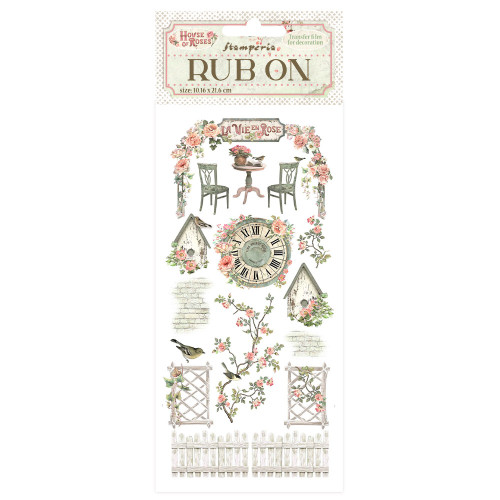 STAMPERIA HOUSE OF ROSES RUB ON 10,16/21,6CM-DFLRB153
