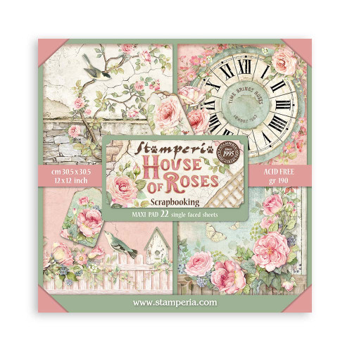 STAMPERIA HOUSE OF ROSES BLOCK 30.5/30.5 CM - SBBXLB23