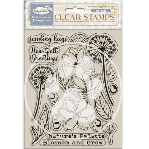 STAMPERIA DEWDROPS SILICONE STAMP 14/18CM - WTK207