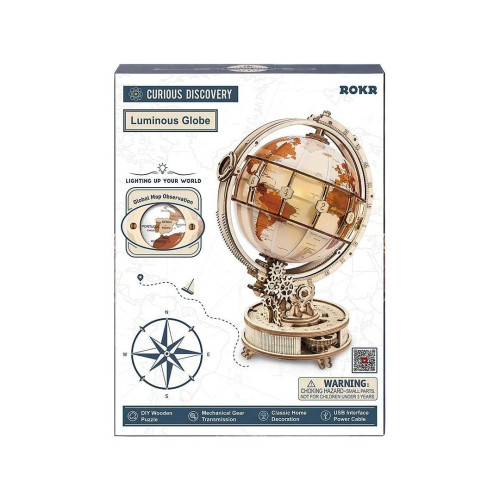 ROBOTIME 3D ДЪРВЕН ПЪЗЕЛ LUMINOUS GLOBE 180 ЧАСТИ ST003