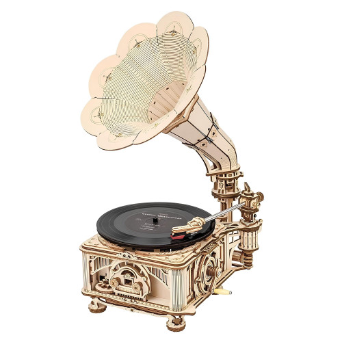 ROBOTIME 3D ДЪРВЕН ПЪЗЕЛ CLASSIC GRAMOPHONE 424 ЧАСТИ LKB01D
