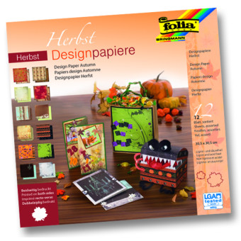 FOLIA ХАРТИЯ ЗА ДИЗАЙН ЕСЕН 30,5/30,5 СМ 12 Л. АСОРТИ
