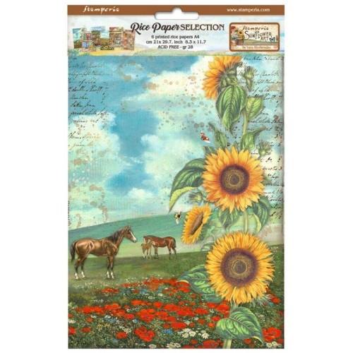 STAMPERIA SUNFLOWER ART ДЕКУПАЖНА ХАРТИЯ 6БР. А4 DFSA4XSF