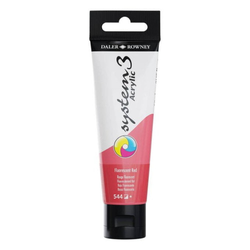DALER ROWNEY ACRYLIC PAINT SYSTEM 3 59 ML - FLUO RED 544