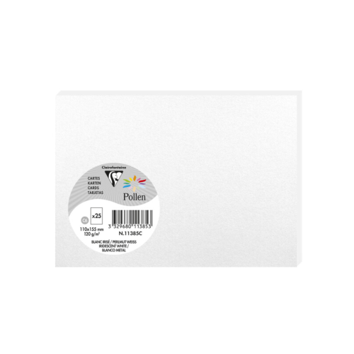 CLAIREFONTAINE CARDS 110/155 MM 210 G - PEARL WHITE