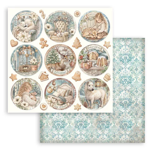 STAMPERIA WHITE CHRISTMAS ДИЗАЙНЕРСКИ КАРТОН ROUNDS 30,5/30,5 СМ - SBB1160