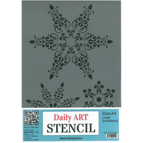 DAILY ART UNIVERSAL TEMPLATE A4 LARGE SNOWFLAKES DA17ST0241