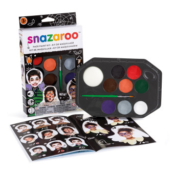 SNAZAROO FACE PAINT SET 8X2 ML. + BRUSH – HALLOWEEN