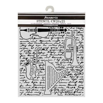 STAMPERIA SYMPHONY ШАБЛОН VIOLIN, TRUMPET, HARP 20 Х 25 СМ - KSTD212