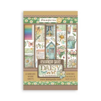 STAMPERIA DAISY ART WASHI PAD 8 SHEETS A5 - SBW30