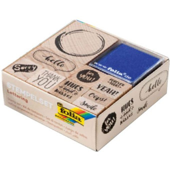 FOLIA WOODEN STAMPS SET LETTERING 31106