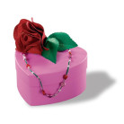 FOLIA CARDBOARD BOX HEART - GOLD 10 CM.
