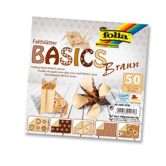 FOLIA ORIGAMI PAPER BROWN 15/15 CM 80 G 50 SHEETS