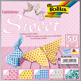 FOLIA ORIGAMI PAPER SWEET 15/15 CM 80 G 50 SHEETS