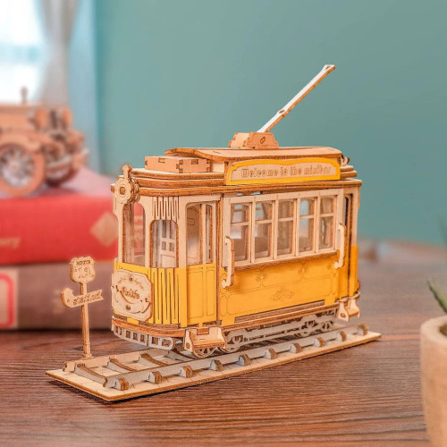 ROBOTIME 3D ДЪРВЕН ПЪЗЕЛ TRAMCAR 145 ЧАСТИ TG505