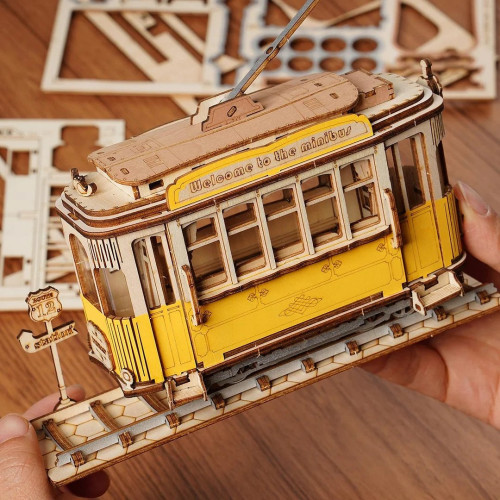 ROBOTIME 3D ДЪРВЕН ПЪЗЕЛ TRAMCAR 145 ЧАСТИ TG505